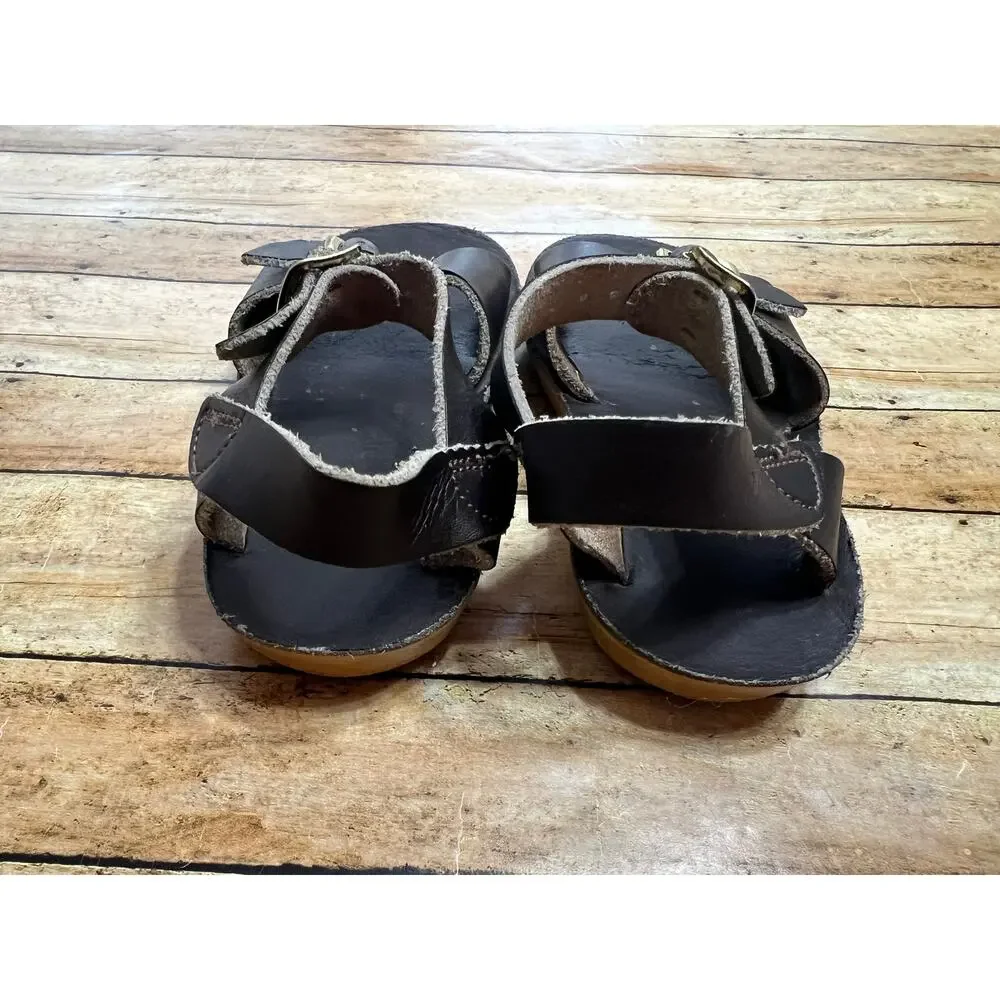 Sun San Brown Surfer Leather Sandals Unisex Toddler Size 9